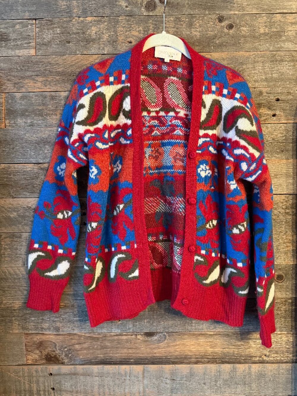 CAROLINA K Sabina Cardigan Sweater in Paisley Blue Sz S